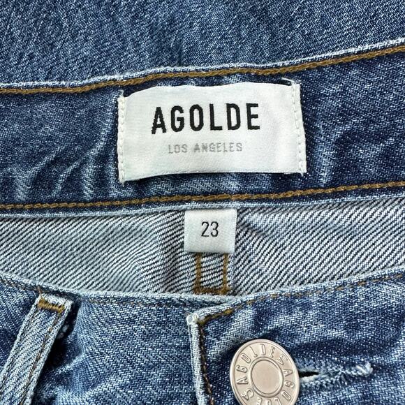 Agolde‎ Jamie Jeans Womens Size 23 Button Fly Distressed Raw Hems Organic Cotton - Picture 3 of 9
